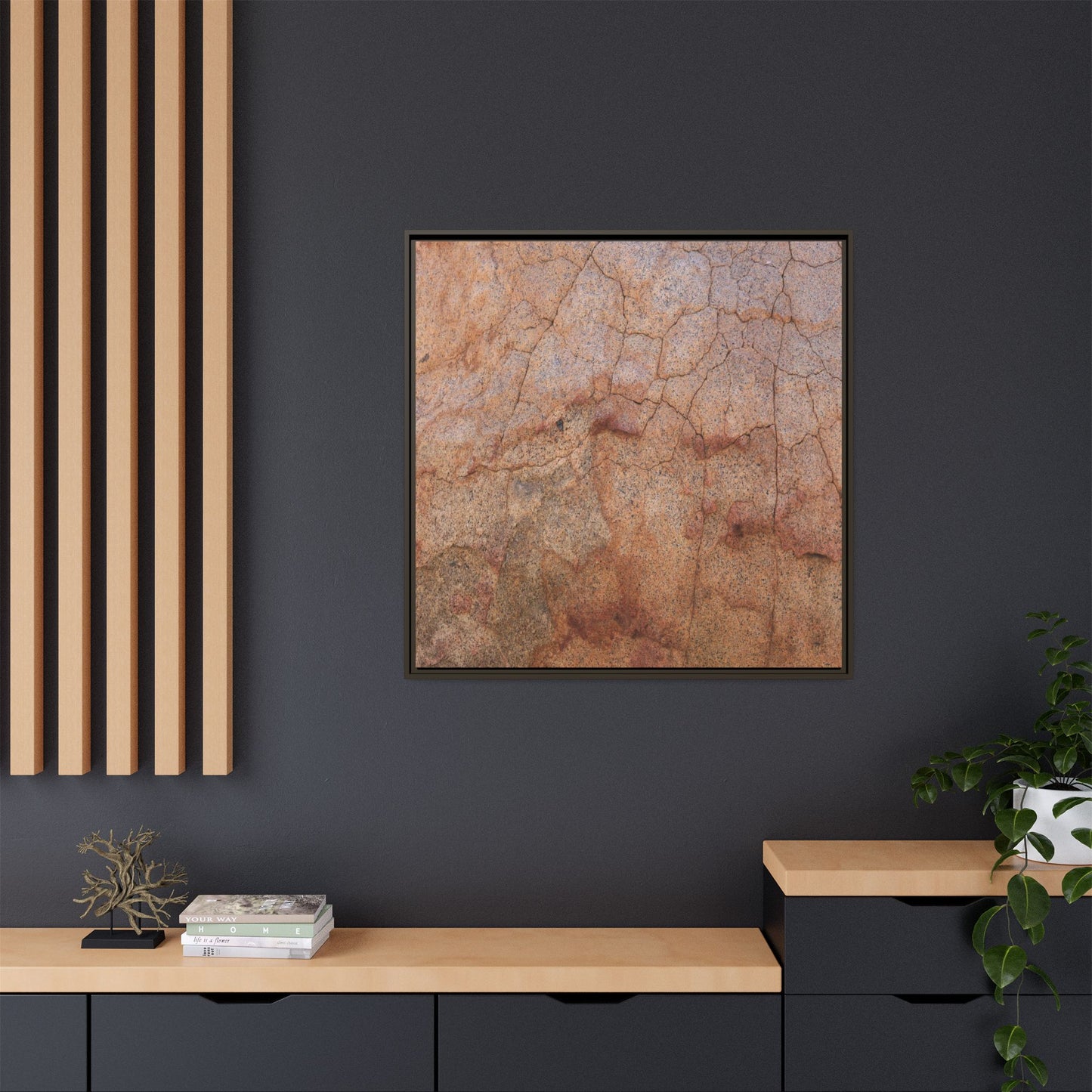 Russet Fissures - Unique Stretched Canvas Wall Art - Art By Earth