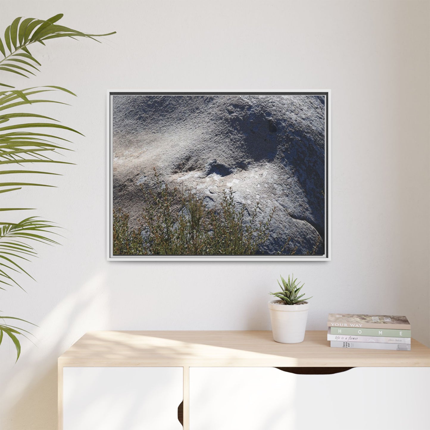 Weathered Boulder with Character - Unique Stretched Canvas Wall Art