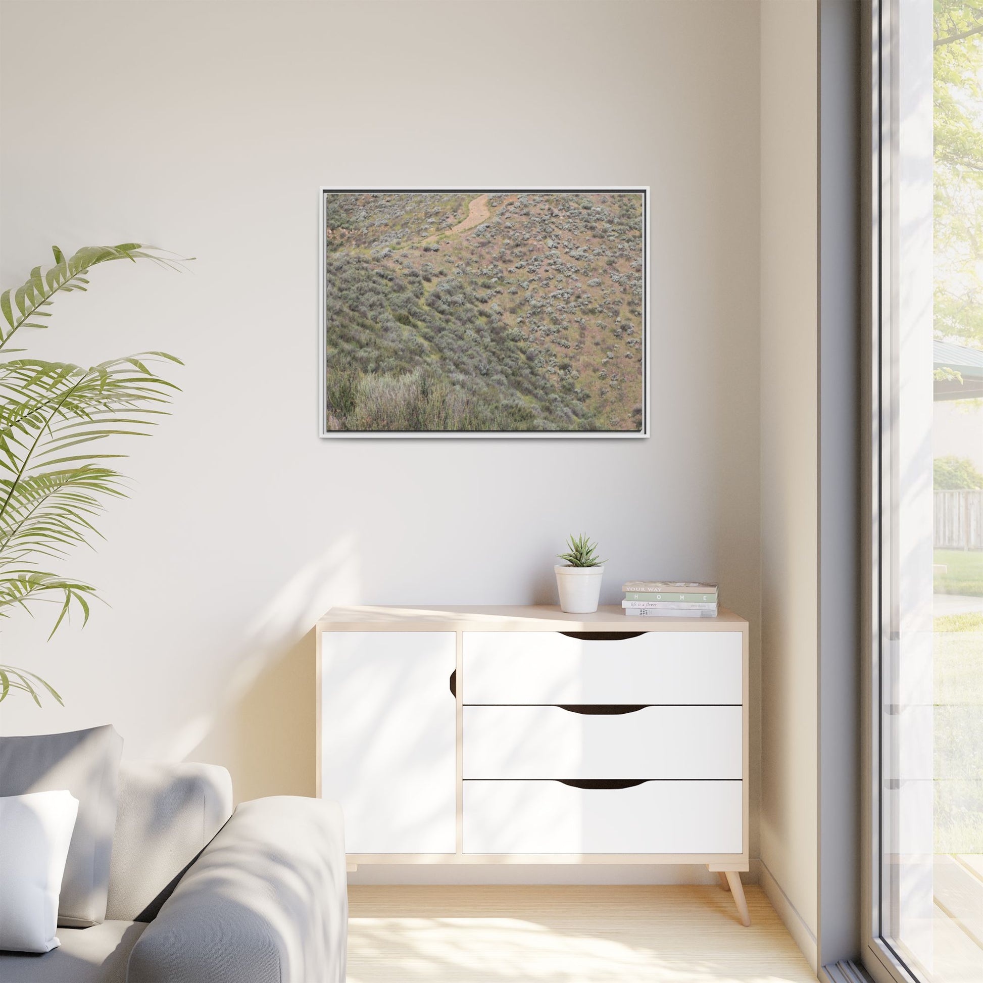 Arid Landscape with Winding Path - Unique Stretched Canvas Wall Art - Art By Earth