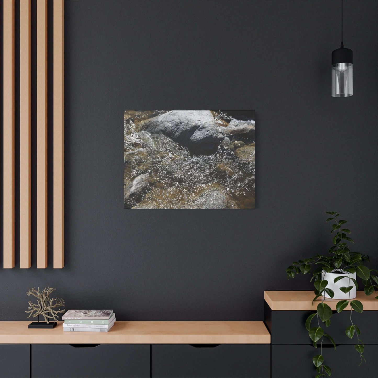 Rocky Stream - Unique Frameless Canvas Wall Art - Art By Earth