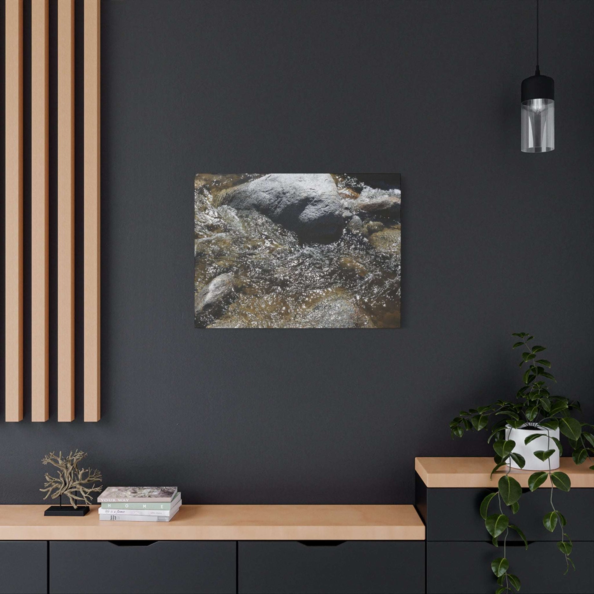 Rocky Stream - Unique Frameless Canvas Wall Art - Art By Earth
