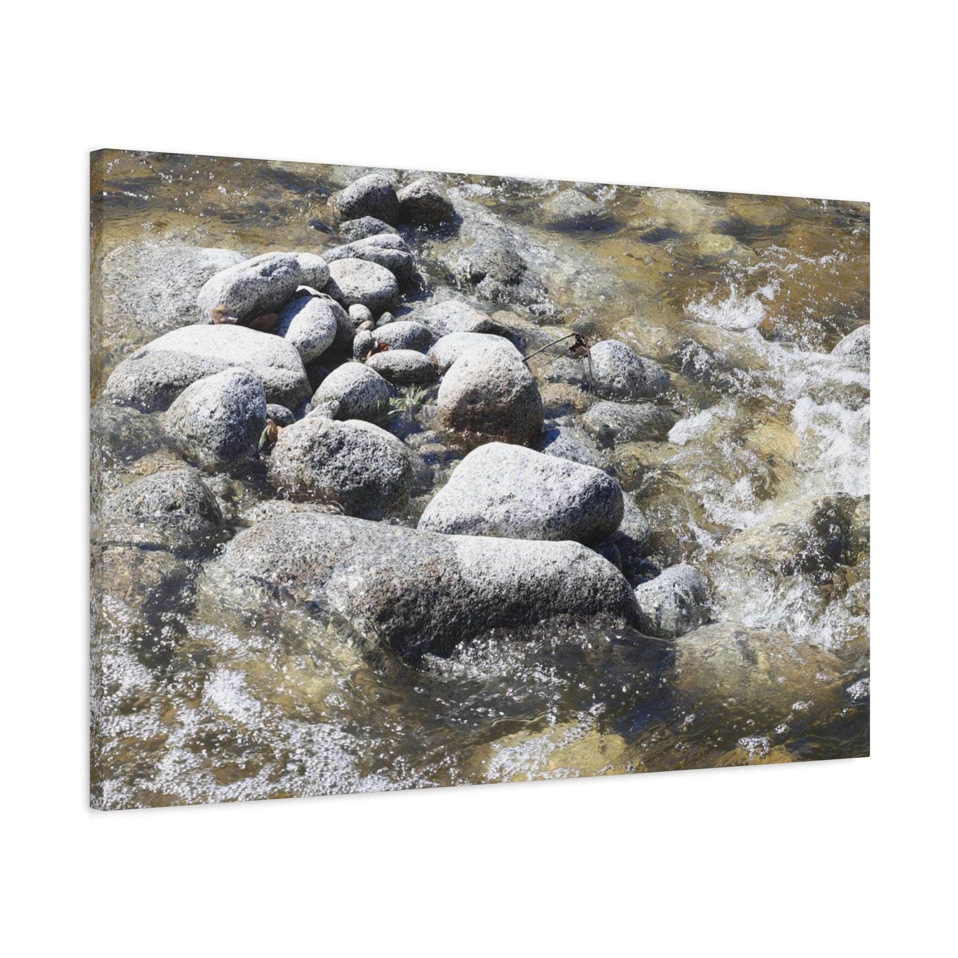 River Stones - Unique Frameless Canvas Wall Art - Art By Earth