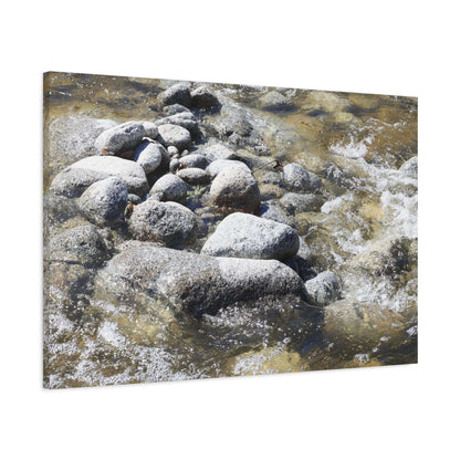 River Stones - Unique Frameless Canvas Wall Art - Art By Earth