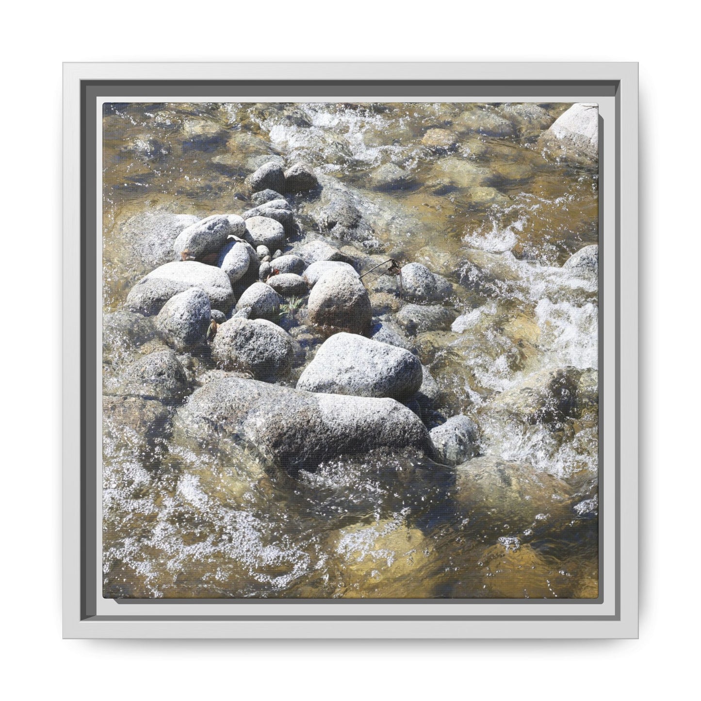 Mountain Stream Flow - Unique Stretched Canvas Wall Art - Art By Earth