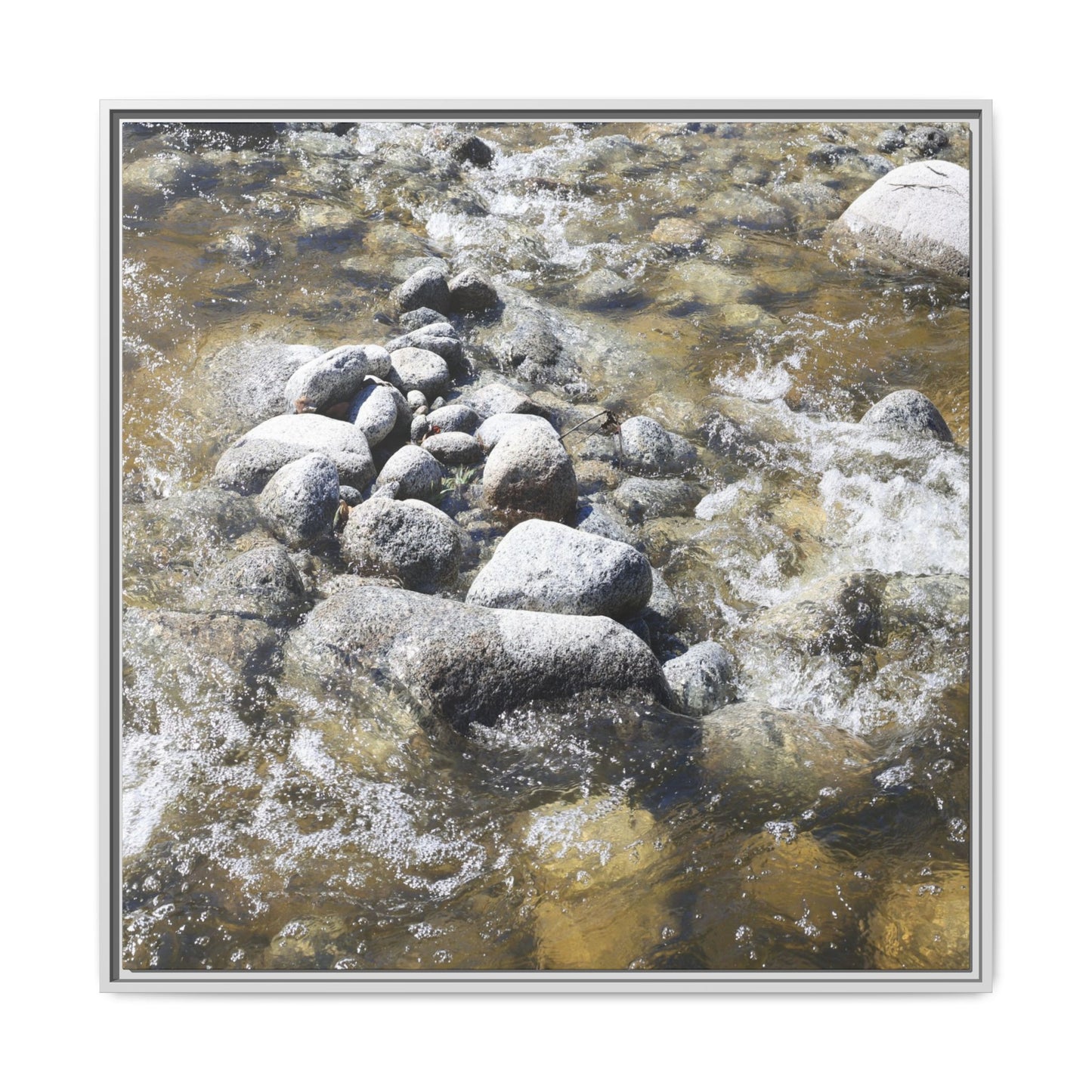 Mountain Stream Flow - Unique Stretched Canvas Wall Art - Art By Earth