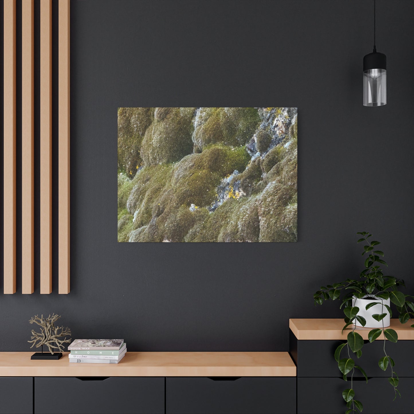 Verdant Stone Symphony - Unique Frameless Canvas Wall Art