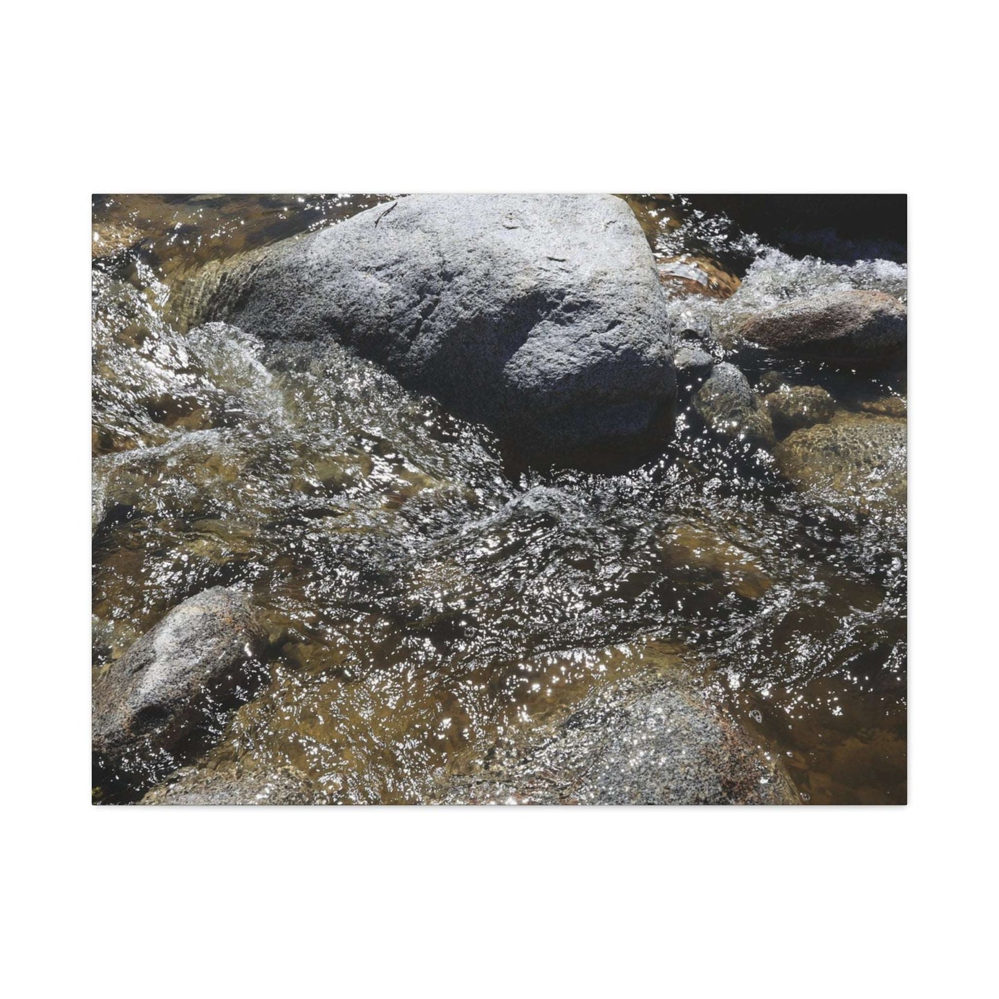 Rocky Stream - Unique Frameless Canvas Wall Art - Art By Earth
