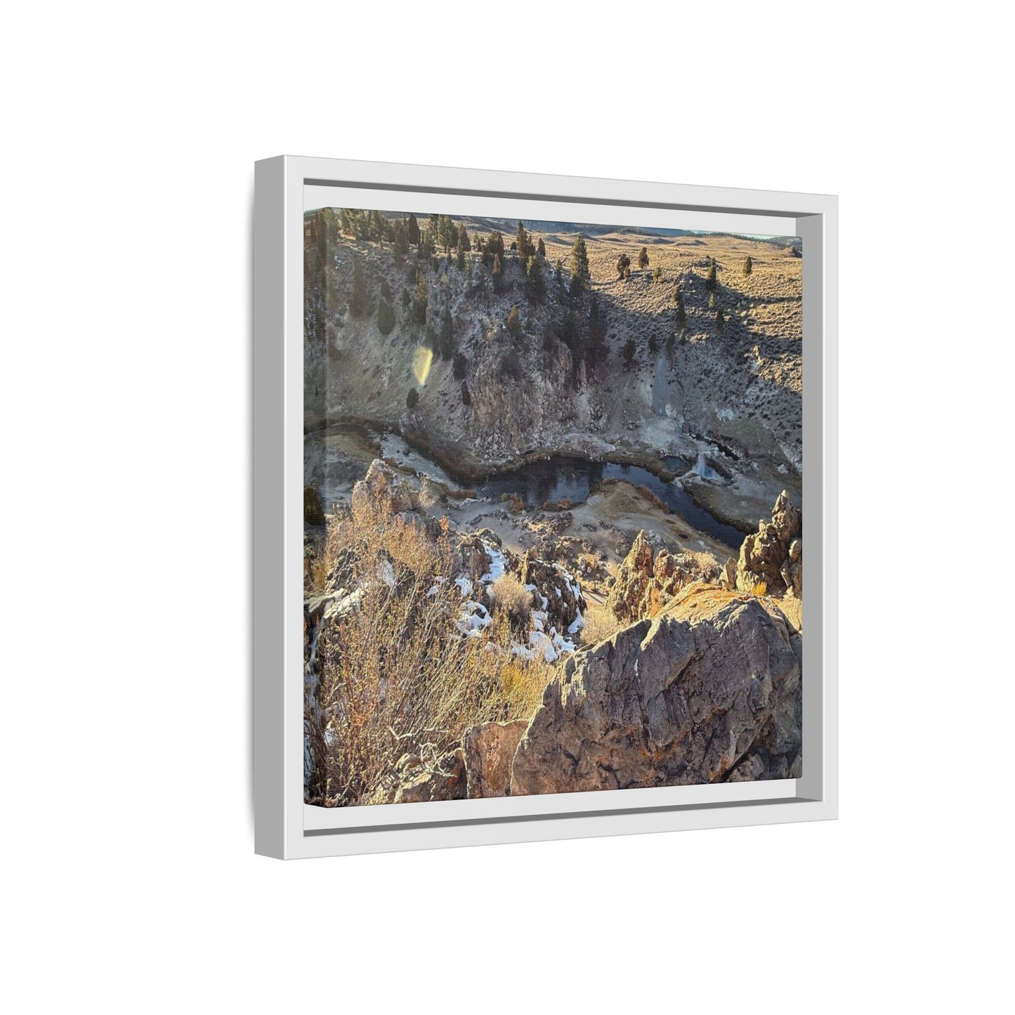 Fractured Landscape at Dawn - Unique Stretched Canvas Wall Art