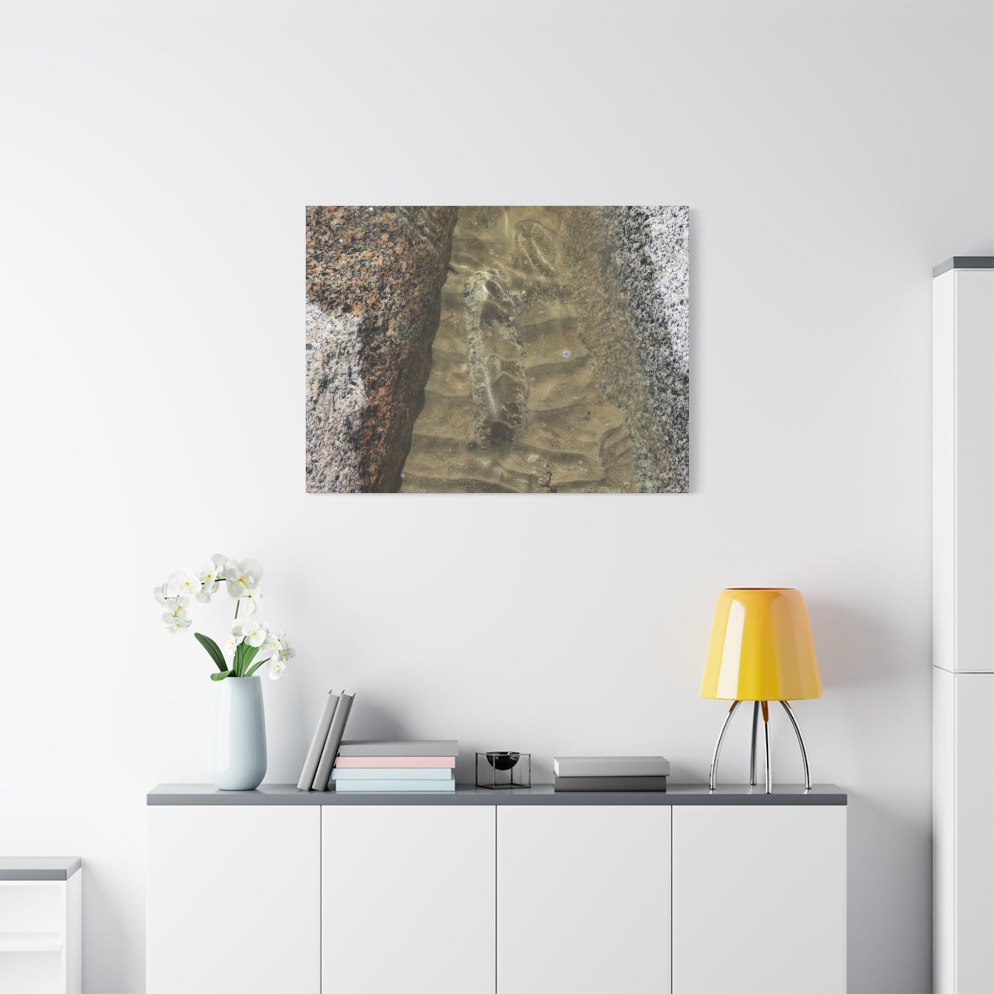 Weathered Concrete Gap - Unique Frameless Canvas Wall Art - Art By Earth