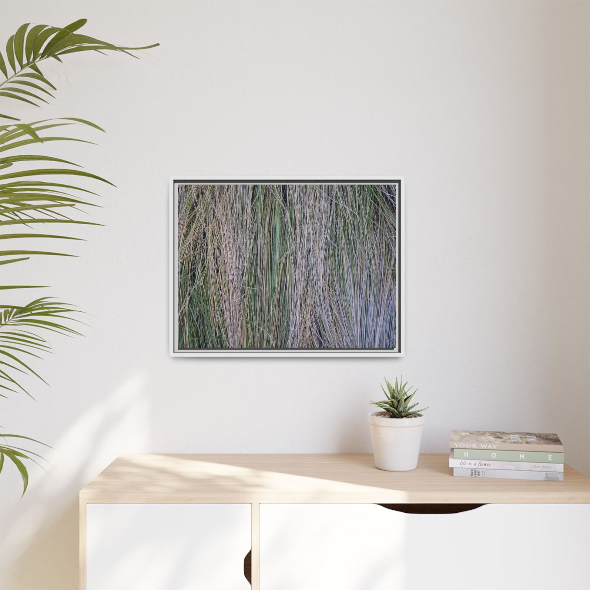 Whispers of Silver Grass - Unique Stretched Canvas Wall Art - Art By Earth