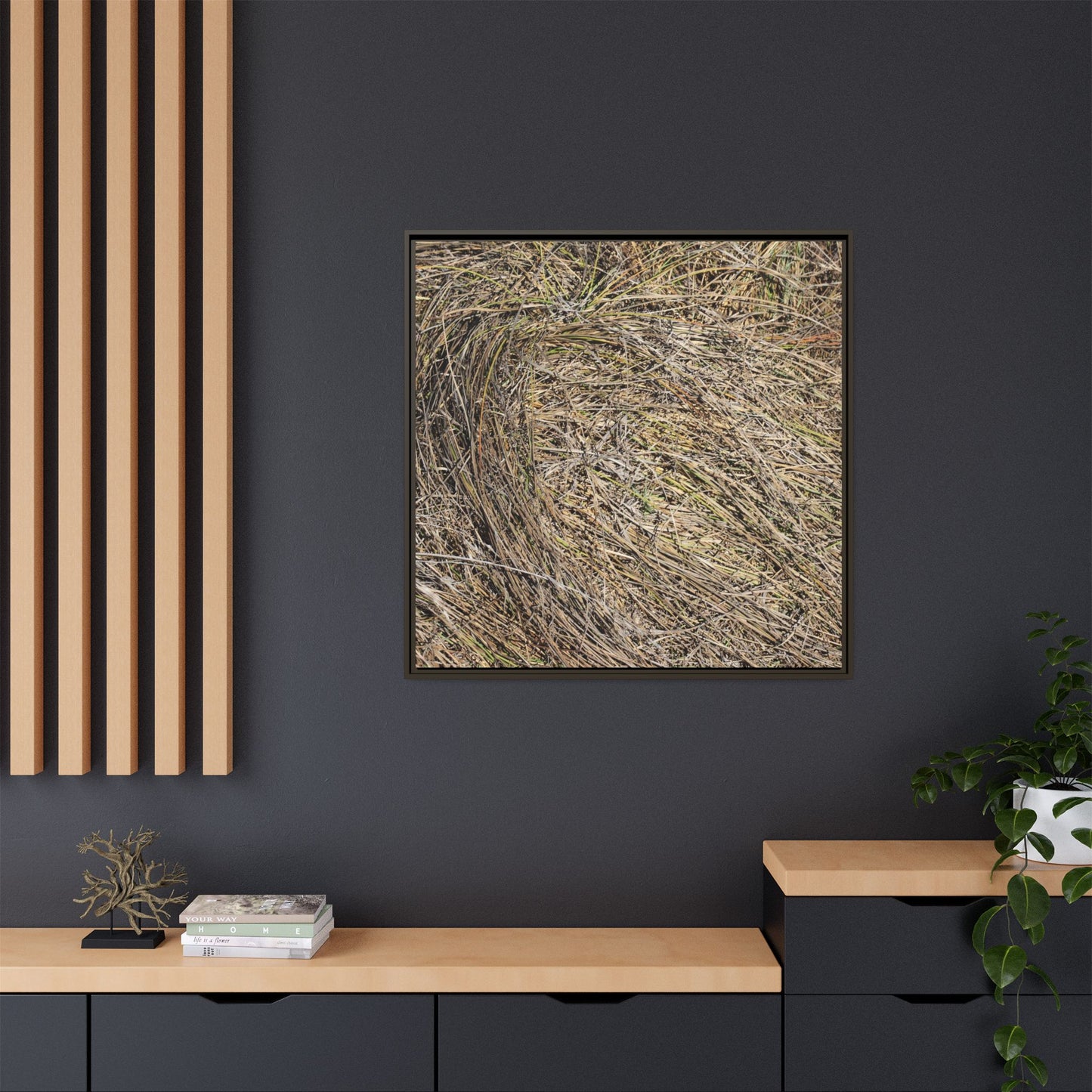 Tangled Grass Symphony - Unique Stretched Canvas Wall Art - Art By Earth