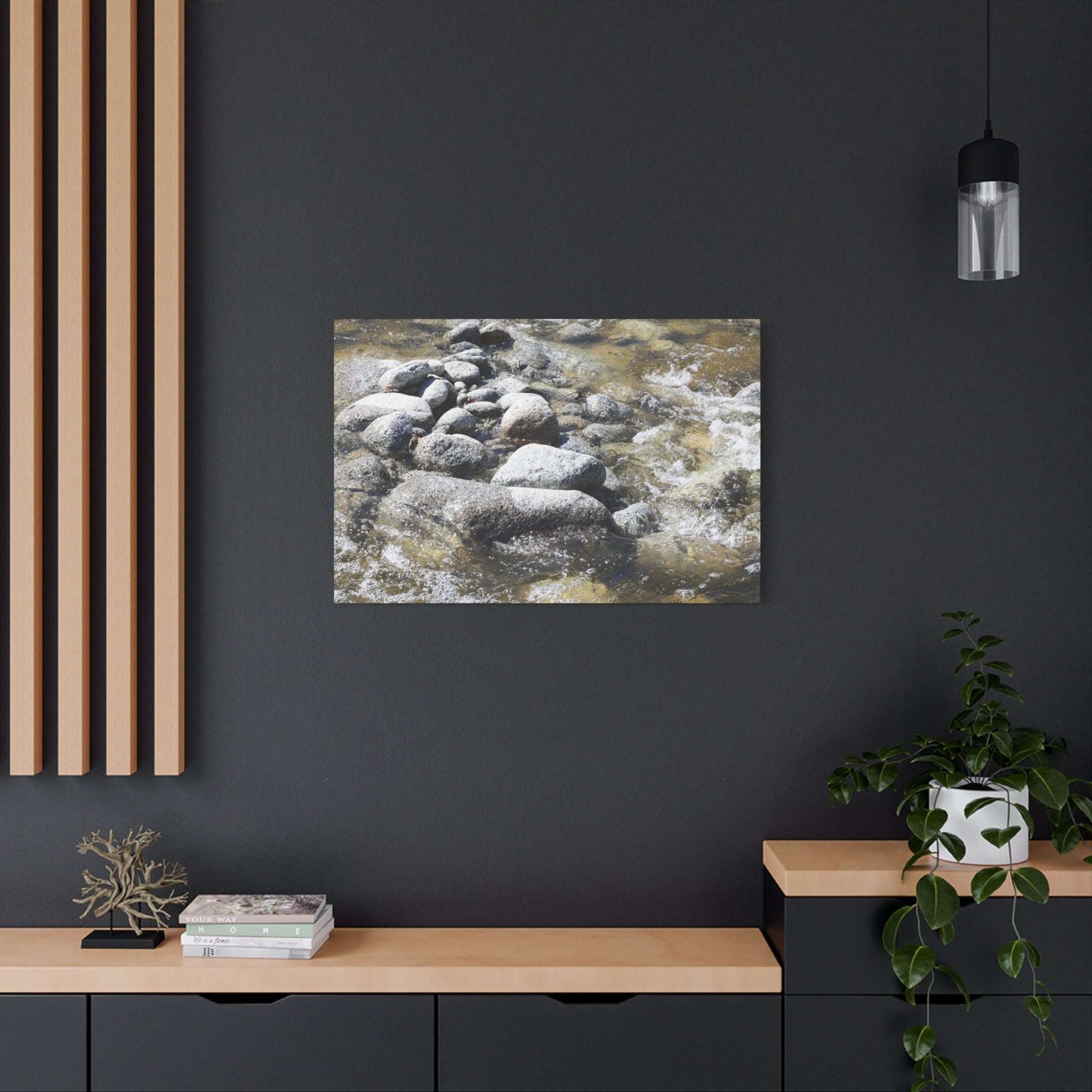 River Stones - Unique Frameless Canvas Wall Art - Art By Earth