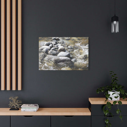 River Stones - Unique Frameless Canvas Wall Art - Art By Earth
