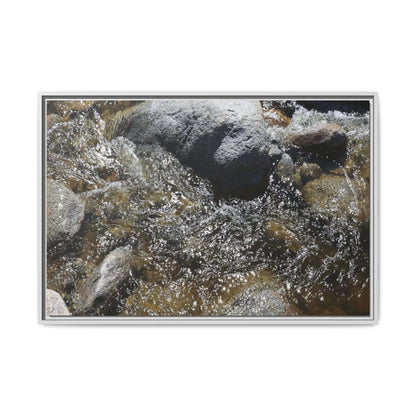 Water's Dance Over Stone - Unique Stretched Canvas Wall Art - Art By Earth