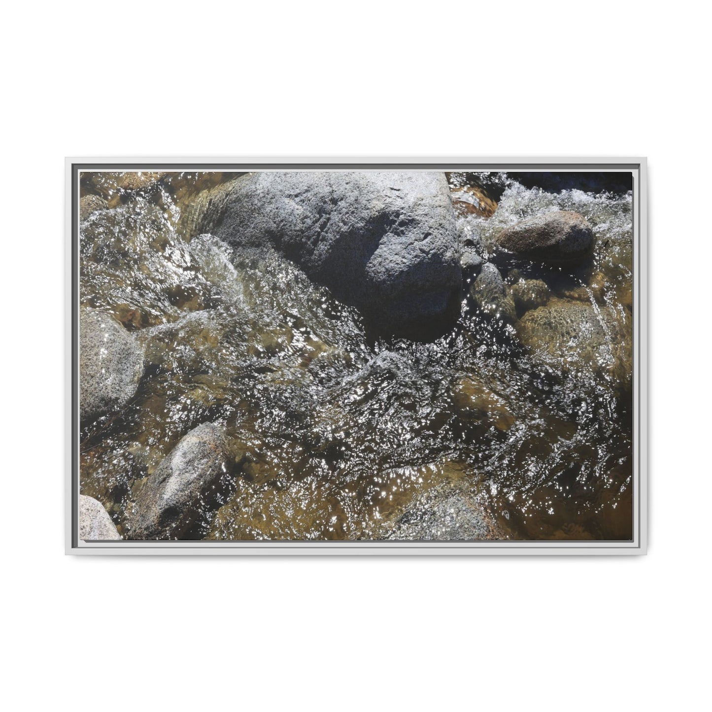 Water's Dance Over Stone - Unique Stretched Canvas Wall Art - Art By Earth