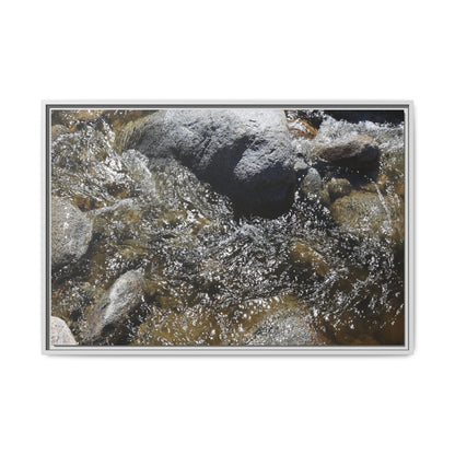 Water's Dance Over Stone - Unique Stretched Canvas Wall Art - Art By Earth