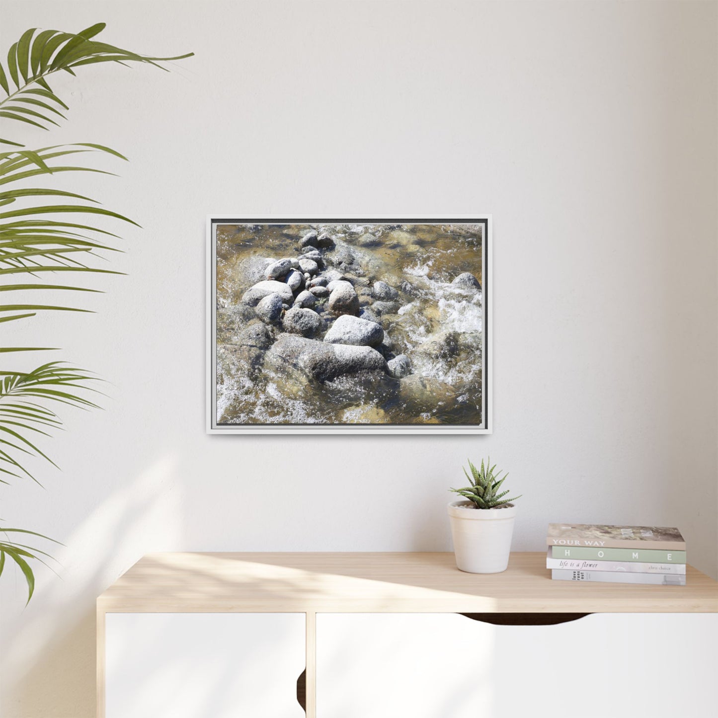 Mountain Stream Flow - Unique Stretched Canvas Wall Art - Art By Earth