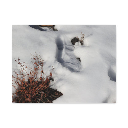 Snow's Tender Embrace - Unique Frameless Canvas Wall Art