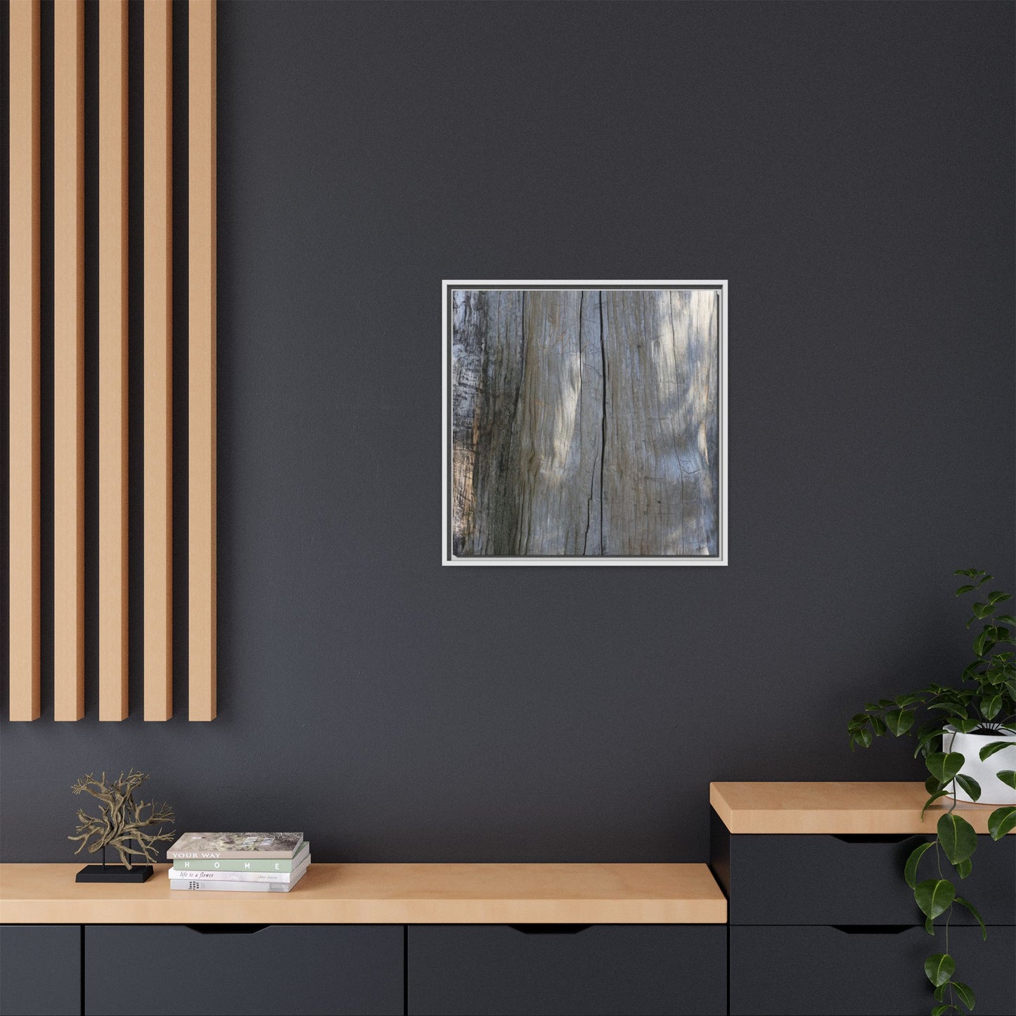 Weathered Wood Surface - Unique Stretched Canvas Wall Art