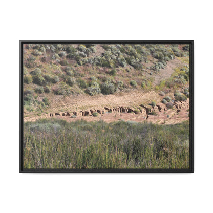 Ancient Dwellings in the Valley - Unique Stretched Canvas Wall Art - Art By Earth
