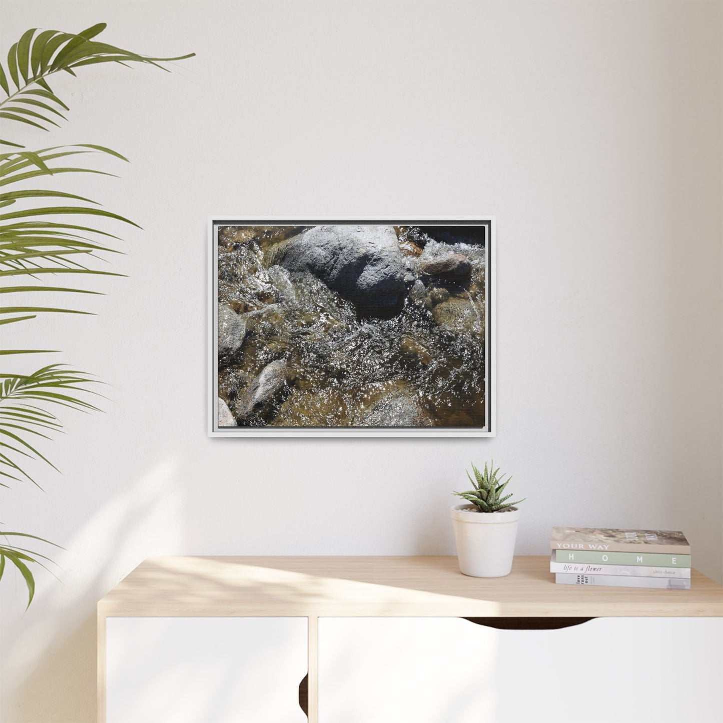 Water's Dance Over Stone - Unique Stretched Canvas Wall Art - Art By Earth