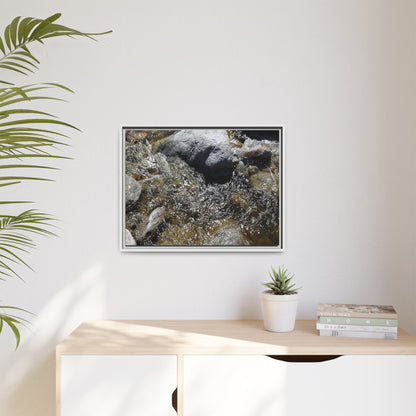 Water's Dance Over Stone - Unique Stretched Canvas Wall Art - Art By Earth