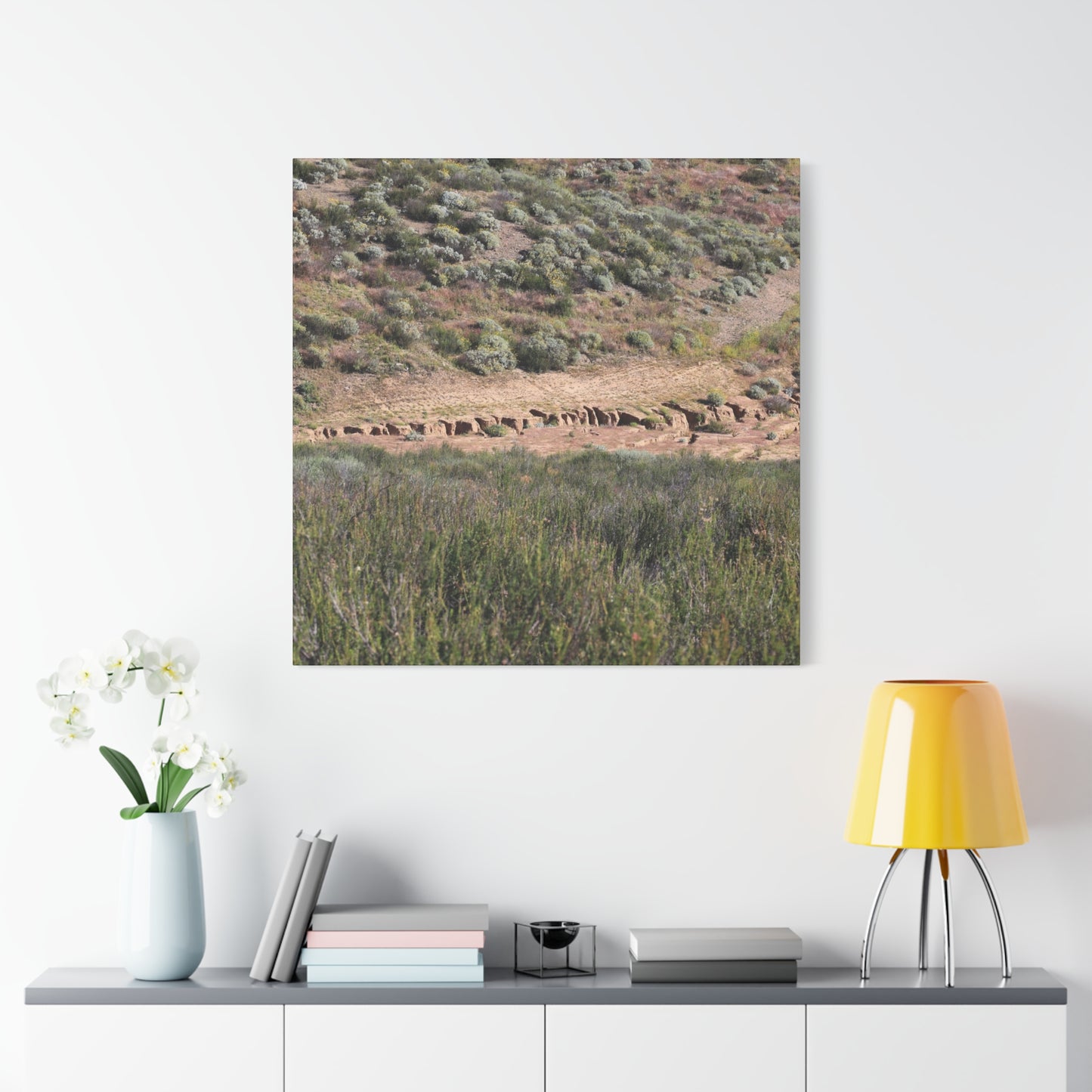 Ancient Dwellings in the Desert Valley - Unique Frameless Canvas Wall Art - Art By Earth