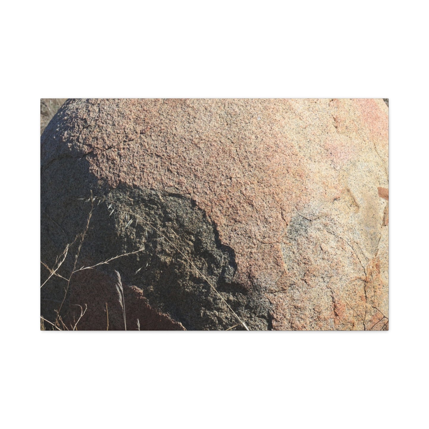 Stone Sphere in Arid Landscape - Unique Stretched Canvas Wall Art - Art By Earth