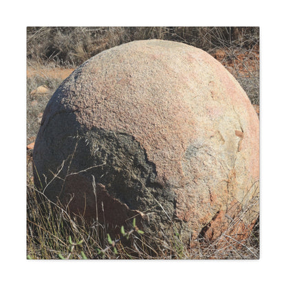 Spherical Stone at Rest - Unique Stretched Canvas Wall Art - Art By Earth