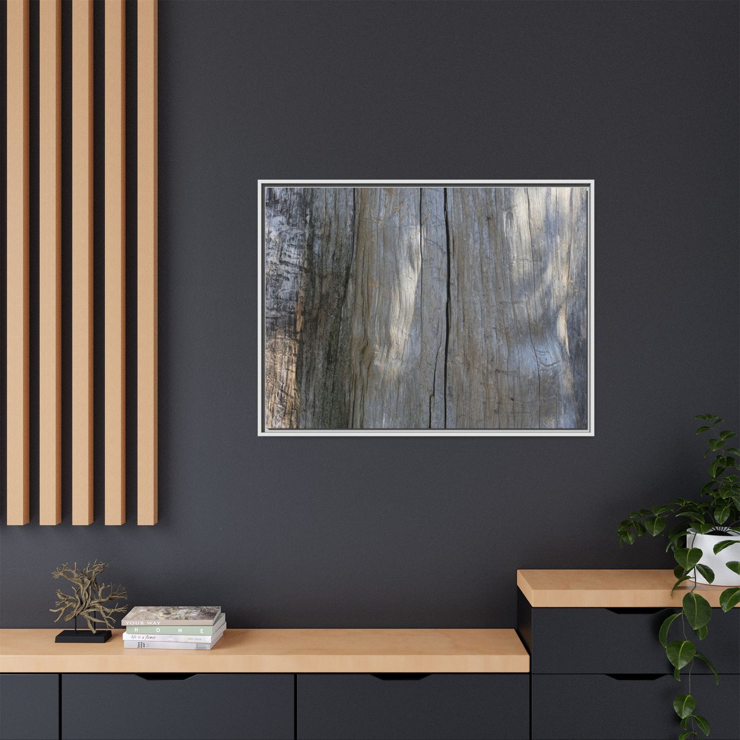 Weathered Wood Surface - Unique Stretched Canvas Wall Art