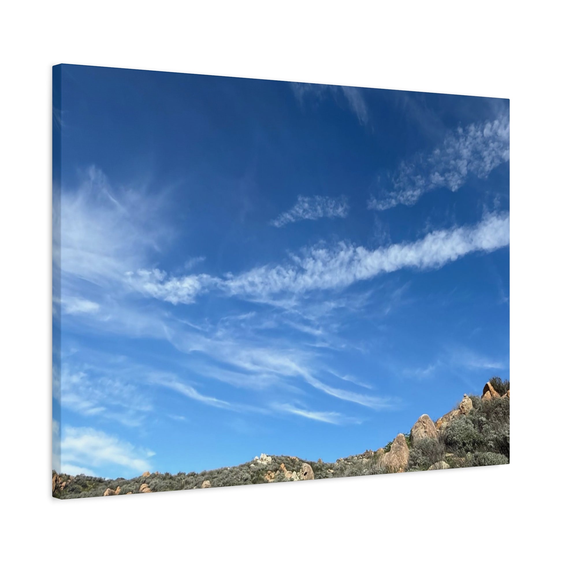 Desert Hills Under Blue Sky - Unique Frameless Canvas Wall Art - Art By Earth