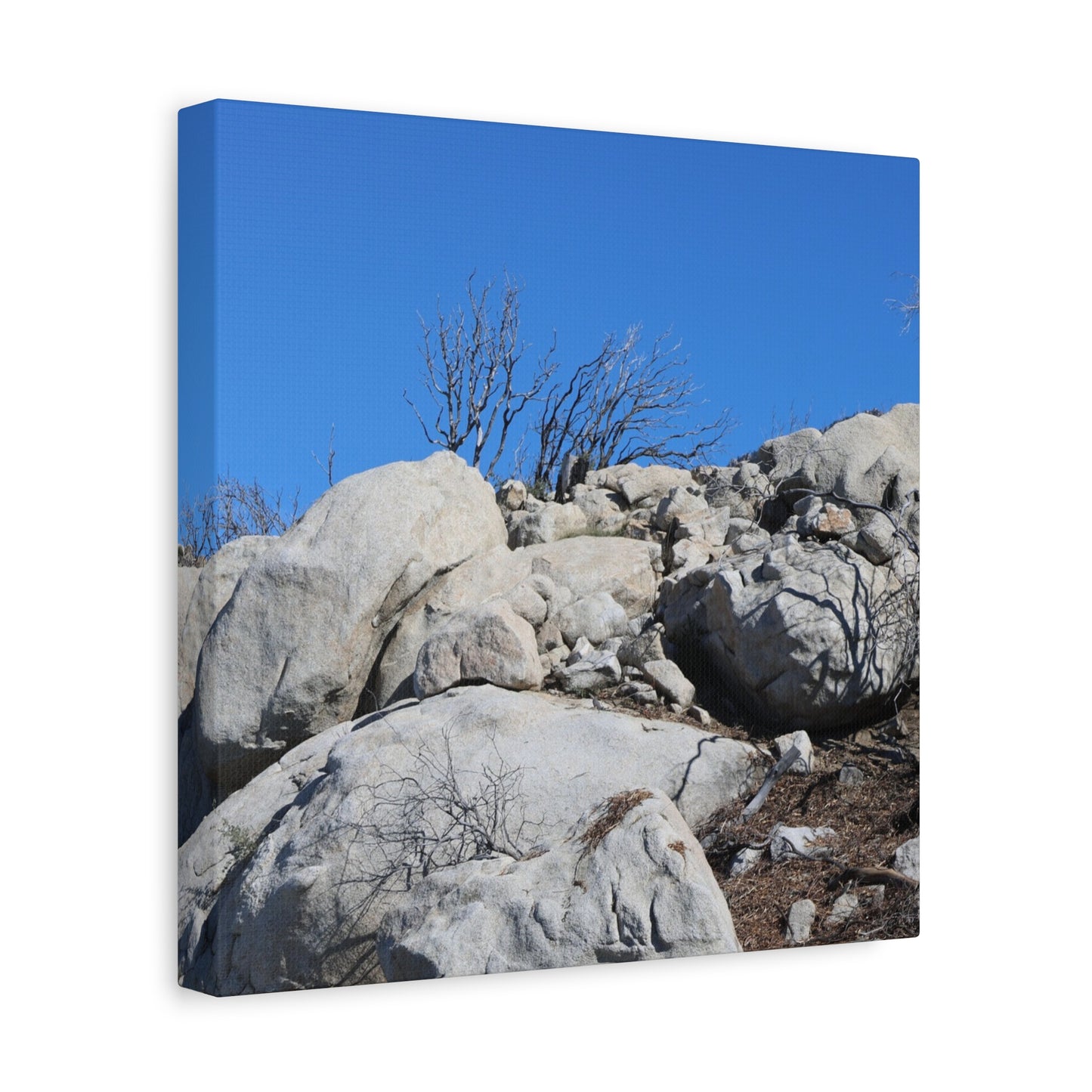 Desert Rocks Under Blue Sky - Unique Frameless Canvas Wall Art - Art By Earth