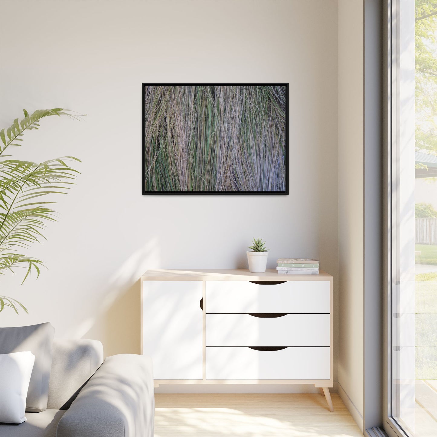 Whispers of Silver Grass - Unique Stretched Canvas Wall Art - Art By Earth