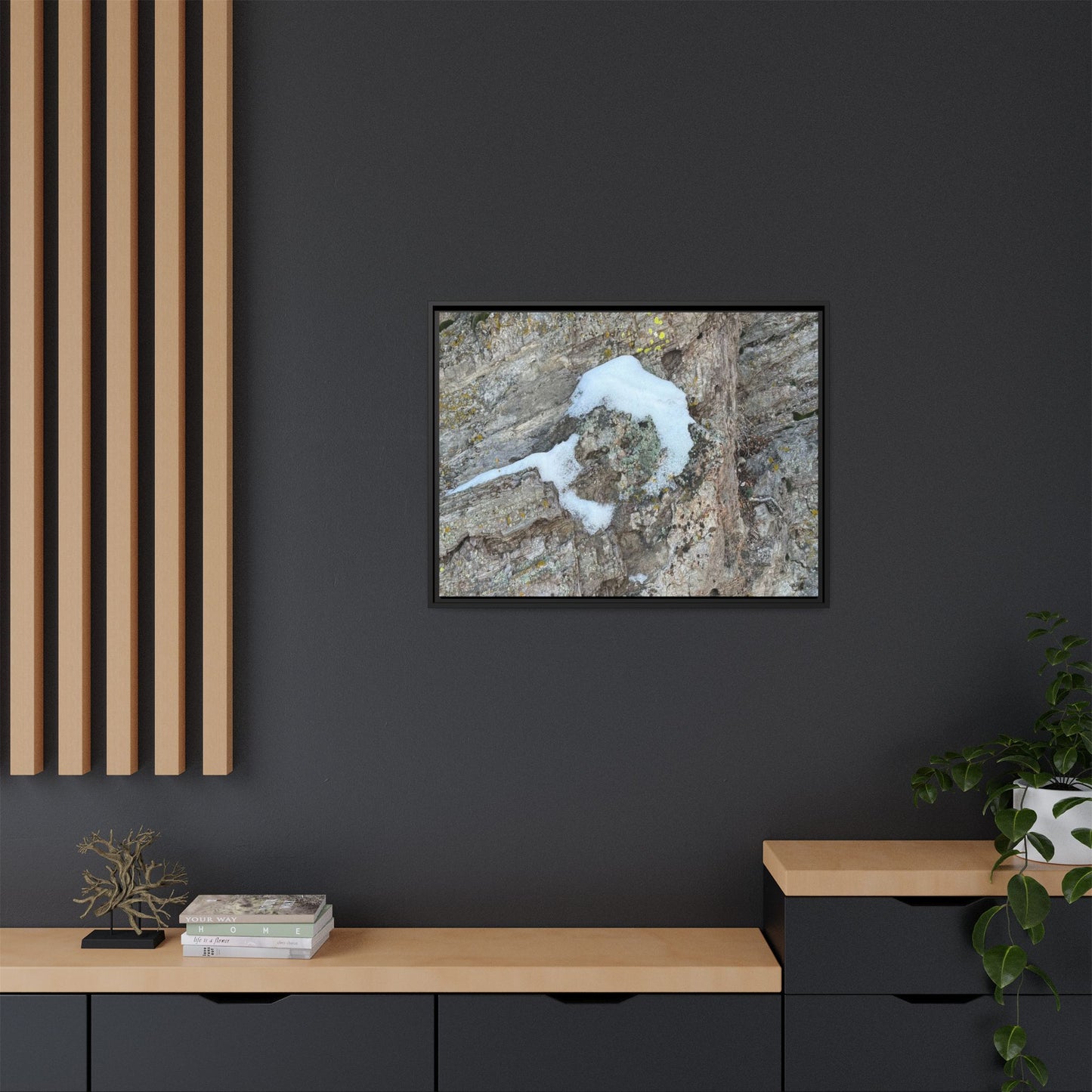 Lichen's Embrace - Unique Stretched Canvas Wall Art