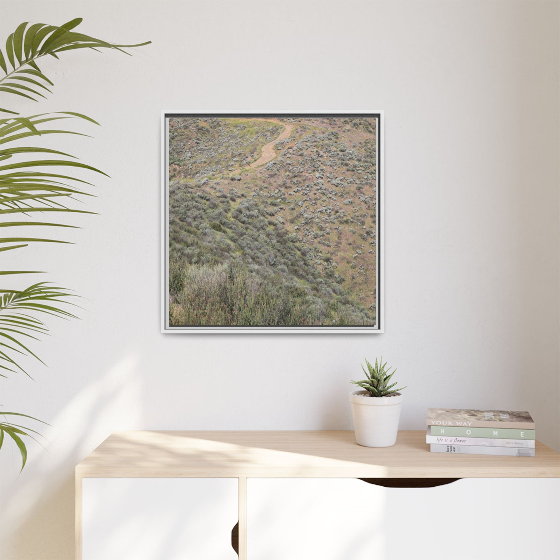 Arid Landscape with Winding Path - Unique Stretched Canvas Wall Art - Art By Earth