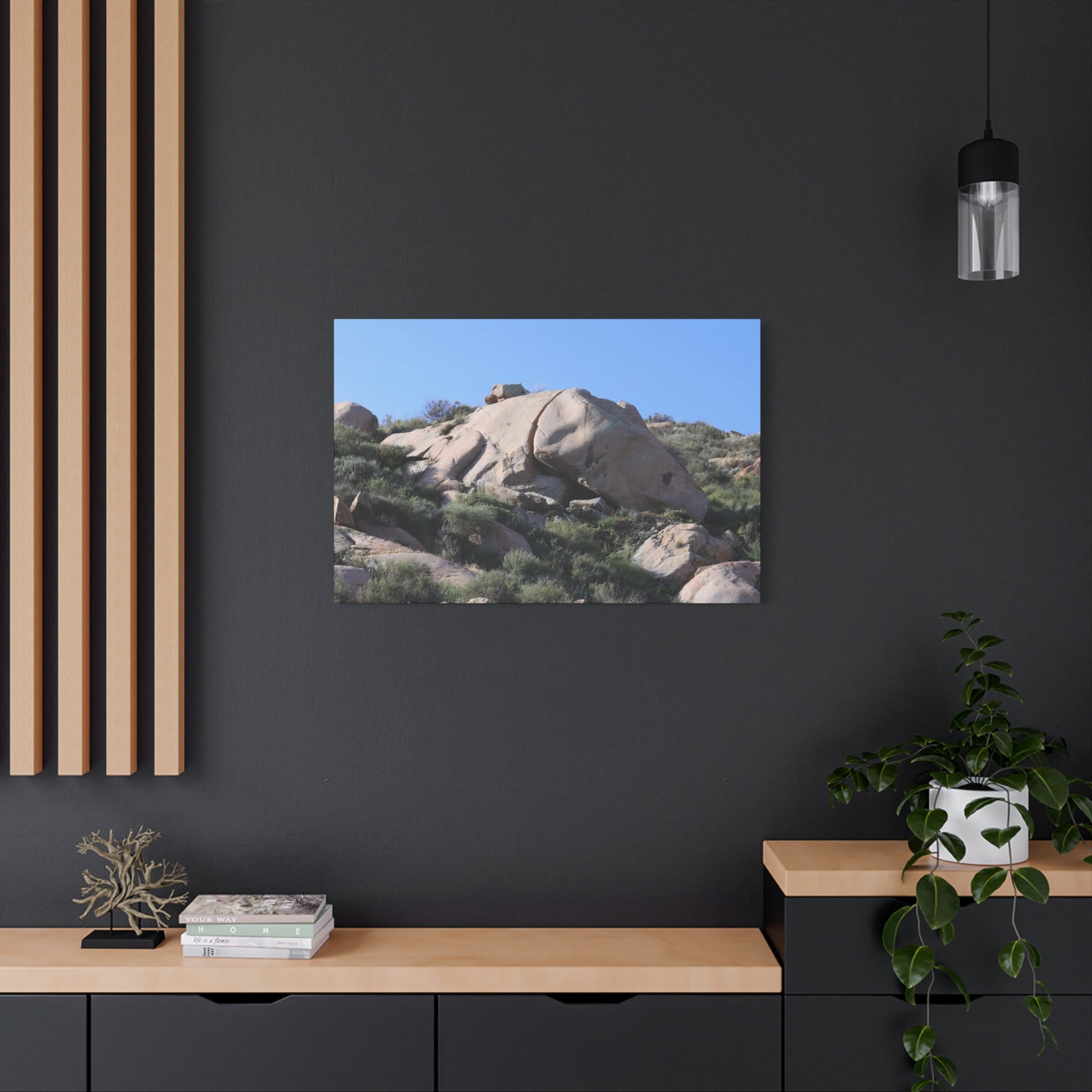 Ancient Rocks in Desert Landscape - Unique Frameless Canvas Wall Art - Art By Earth