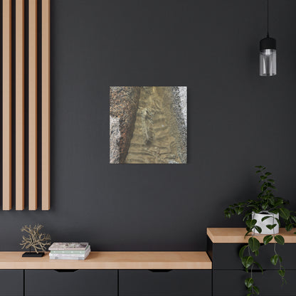 Weathered Concrete Gap - Unique Frameless Canvas Wall Art - Art By Earth