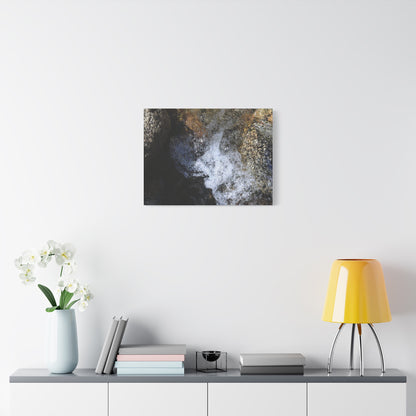 Water's Whisper Between Stone - Unique Frameless Canvas Wall Art - Art By Earth