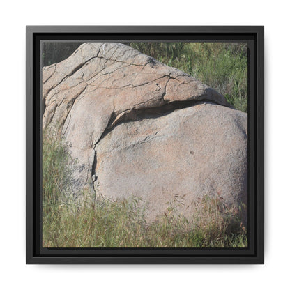 Stone Head Emerging from Earth - Unique Stretched Canvas Wall Art - Art By Earth