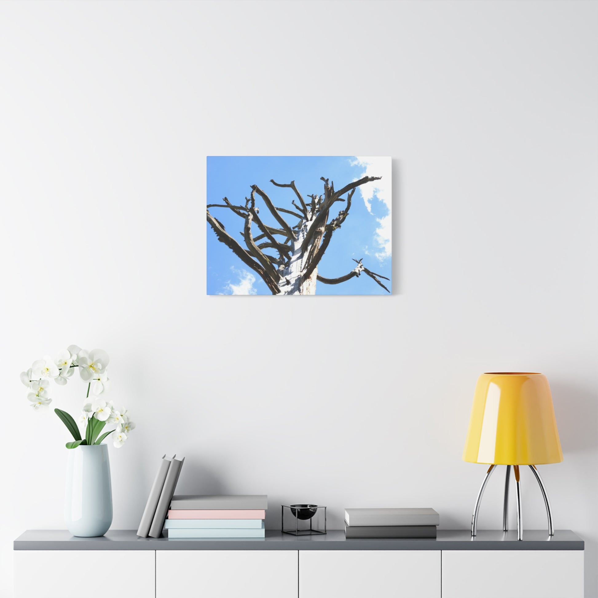 Skeletal Branches Reaching - Unique Frameless Canvas Wall Art - Art By Earth
