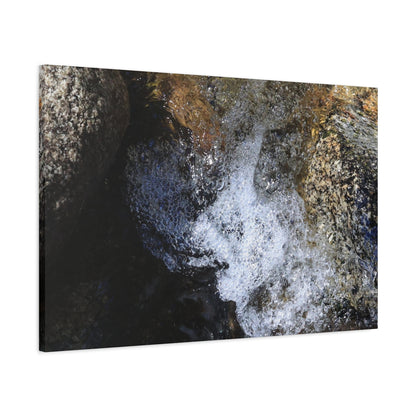 Water's Whisper Between Stone - Unique Frameless Canvas Wall Art - Art By Earth