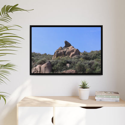 Sagebrush Landscape with Boulder Outcrop - Unique Stretched Canvas Wall Art - Art By Earth
