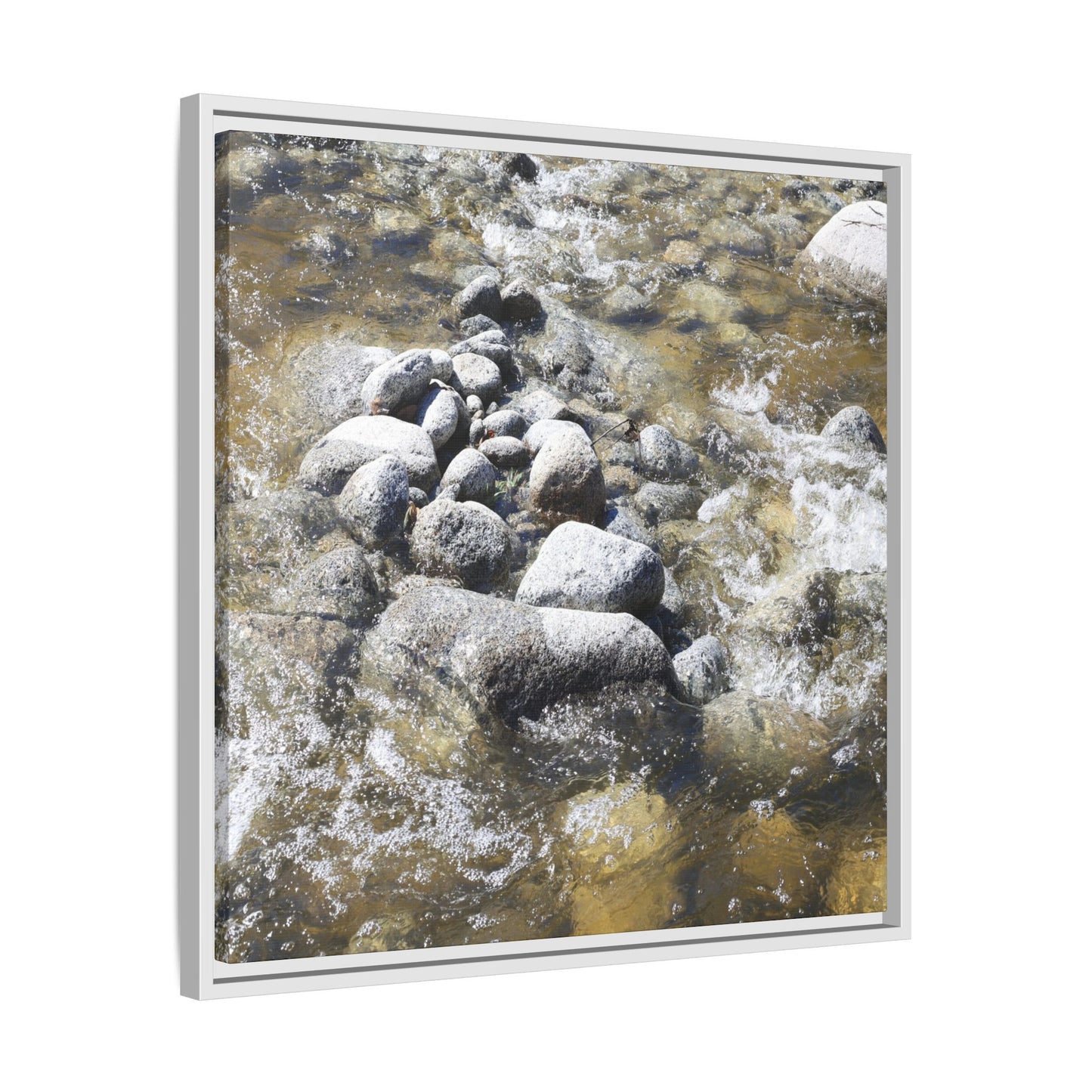 Mountain Stream Flow - Unique Stretched Canvas Wall Art - Art By Earth