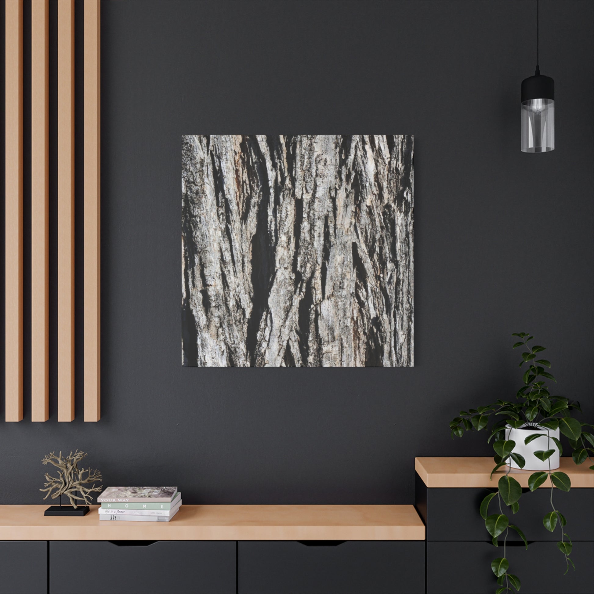 Bark Textures in Monochrome - Unique Frameless Canvas Wall Art - Art By Earth