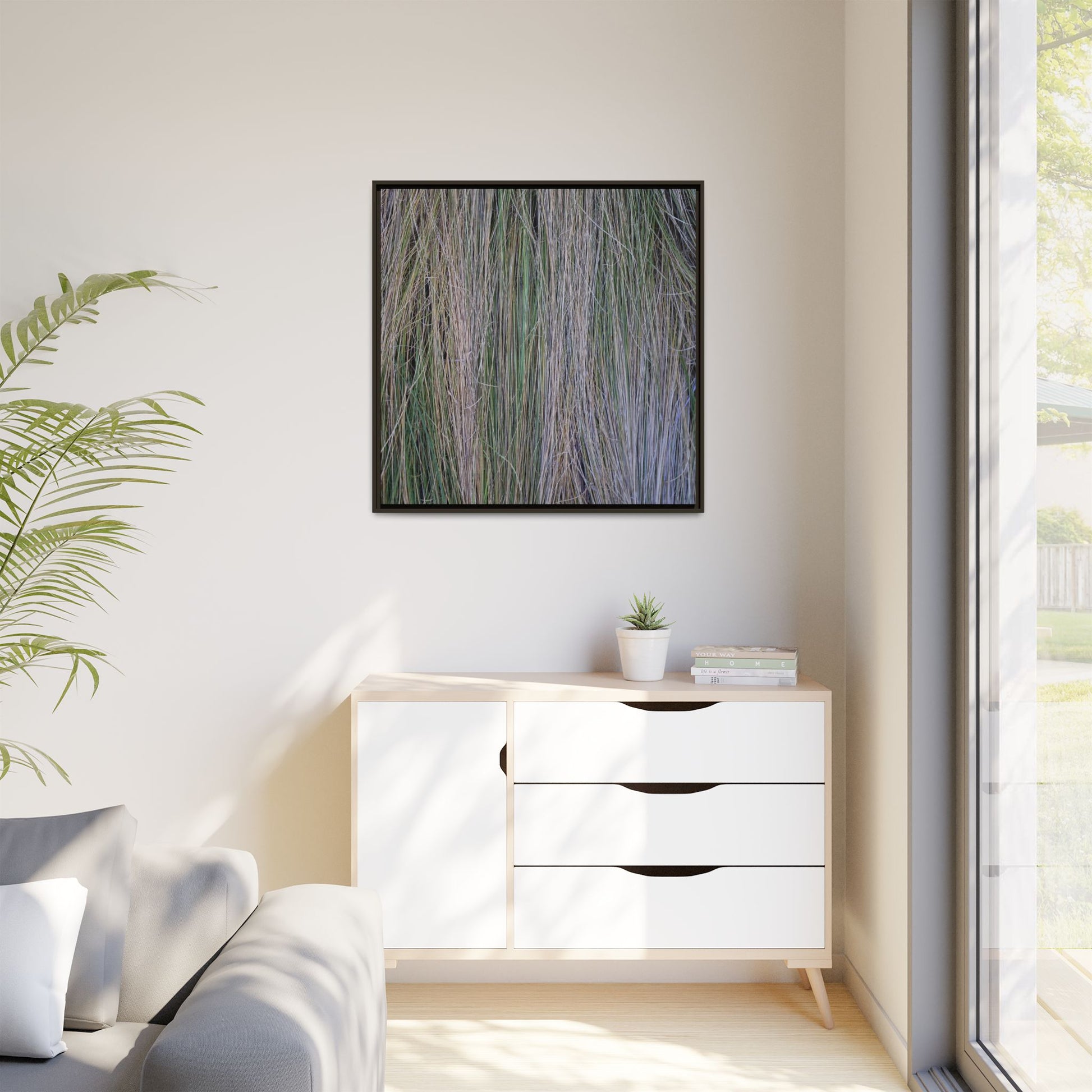 Whispers of Silver Grass - Unique Stretched Canvas Wall Art - Art By Earth