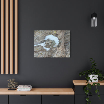 Snow on Stone - Unique Frameless Canvas Wall Art