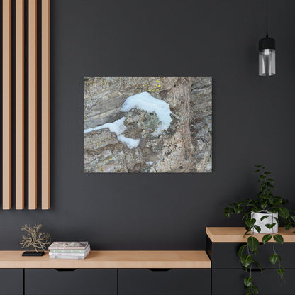 Snow on Stone - Unique Frameless Canvas Wall Art