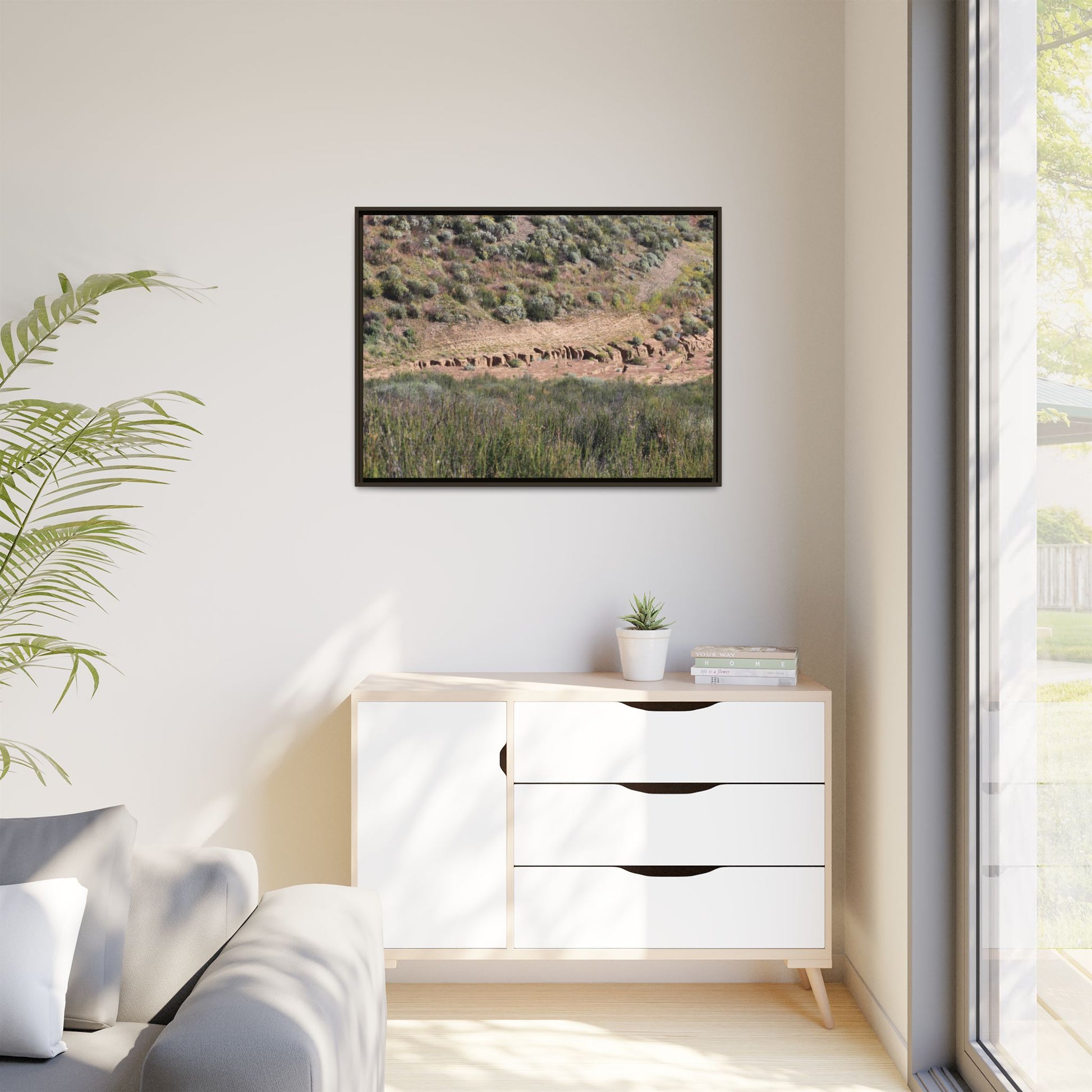 Ancient Dwellings in the Valley - Unique Stretched Canvas Wall Art - Art By Earth