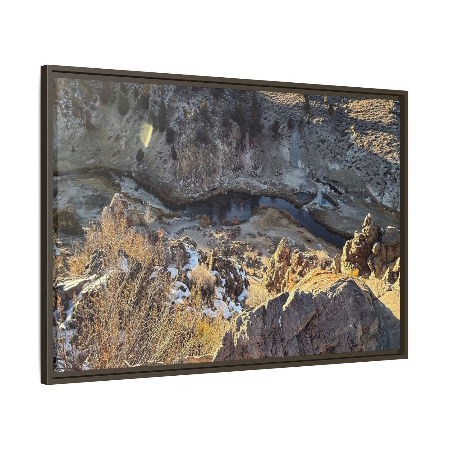 Fractured Landscape at Dawn - Unique Stretched Canvas Wall Art