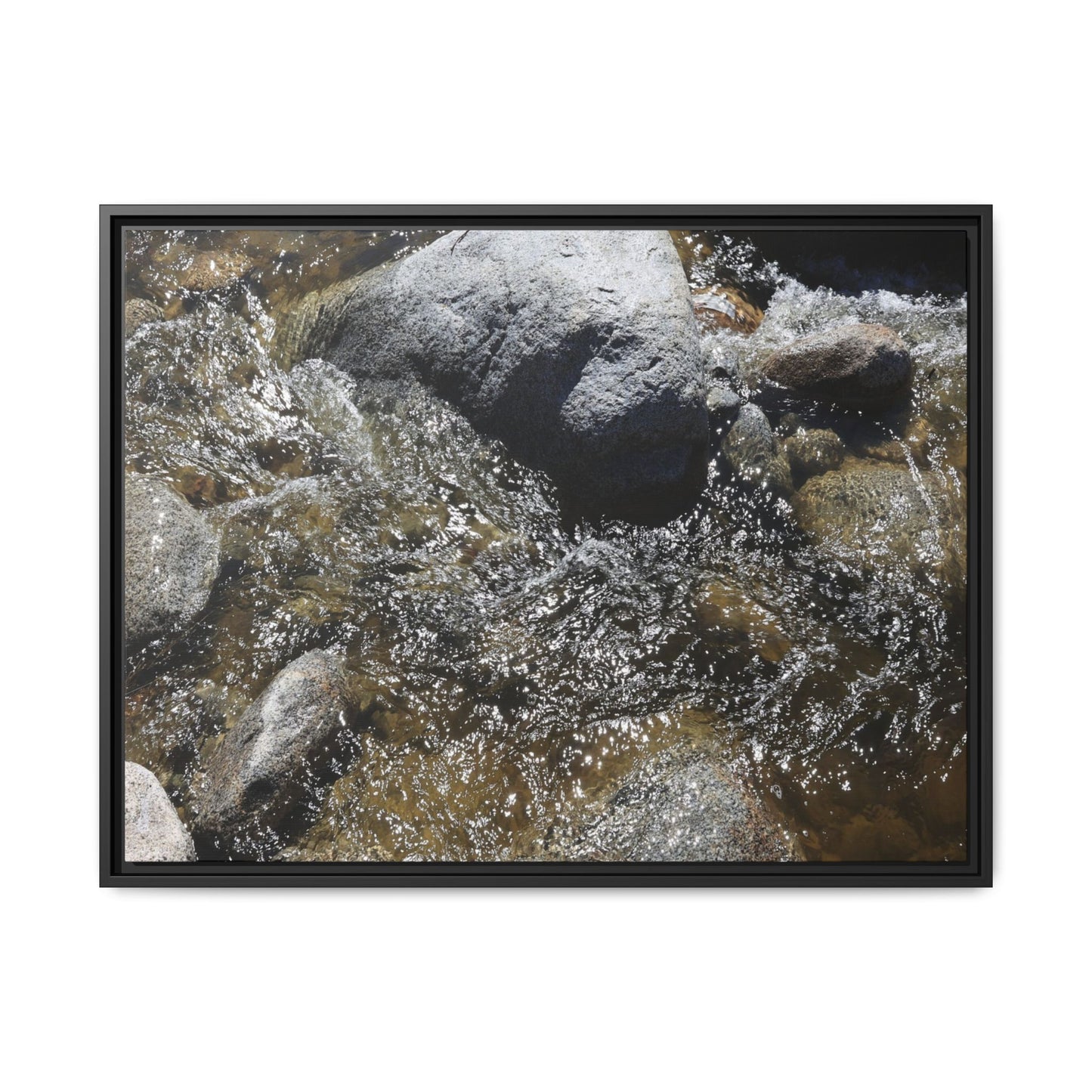 Water's Dance Over Stone - Unique Stretched Canvas Wall Art - Art By Earth